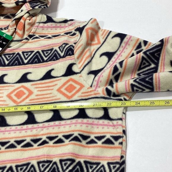 O’Neill Fleece Pullover Jacket NWT Multi Color Hood Quarter Zip XL - Picture 12 of 12